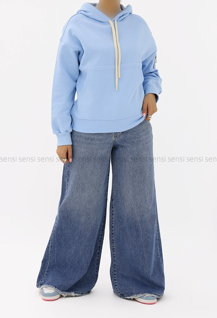 هودی باکسی آستین زیپ کد1005152